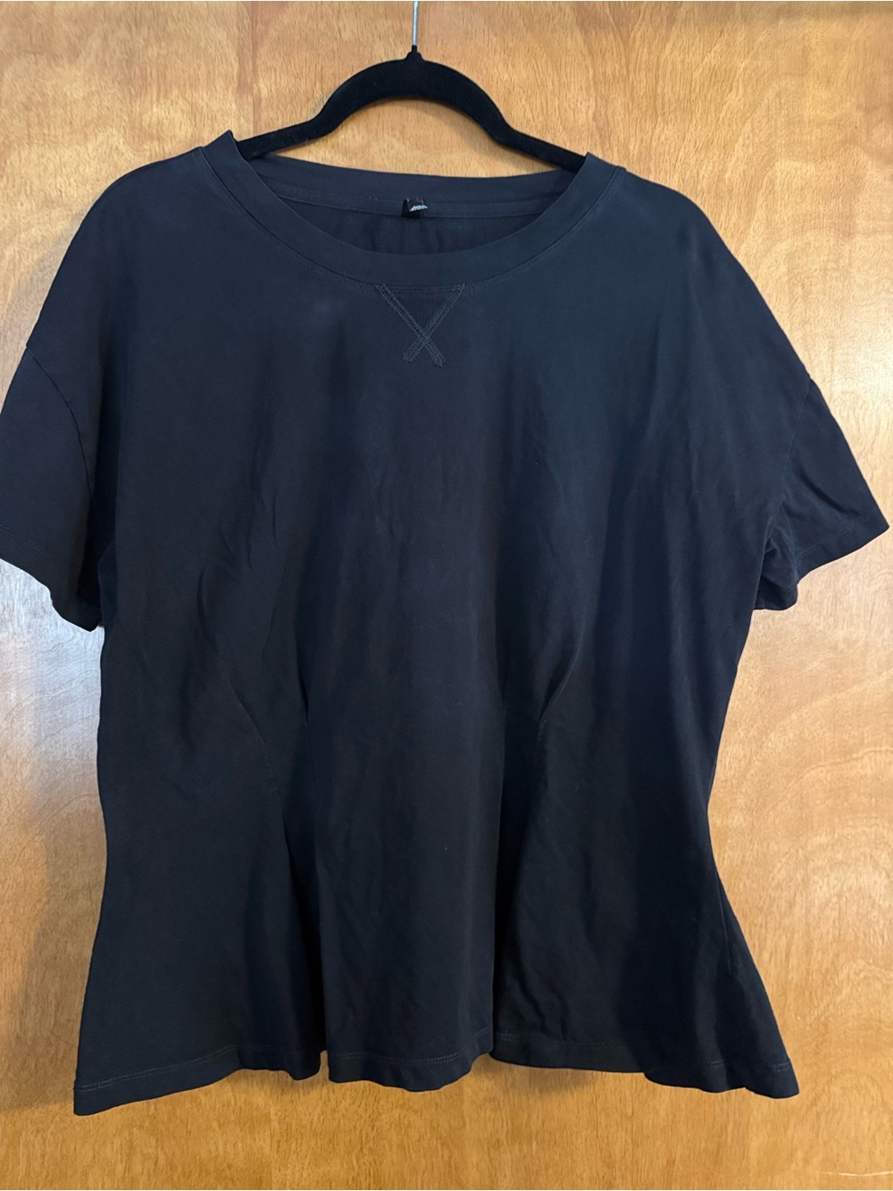 Free People Classic Black Women’s Crewneck Tee with Peplum